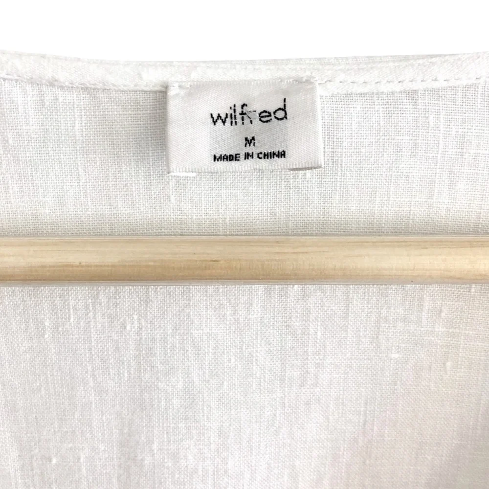 WILFRED Ohara Tiered Linen Maxi Dress White Puff Sleeve - Picture 5 of 14